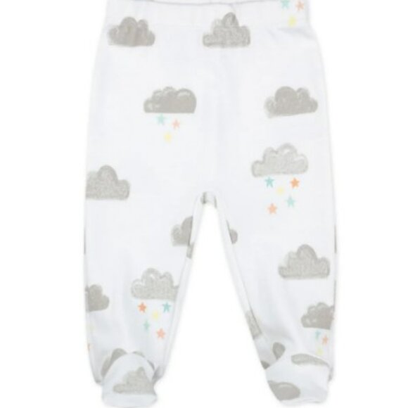 NWT. MAC & MOON Baby Neutral 3-Piece Organic Cotton Footed Set in Cloud Print - Picture 3 of 5